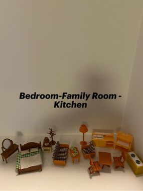 3 Room Dollhouse Furniture Set